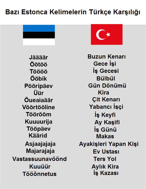 bazı kelimelerin türkçe karşılığı